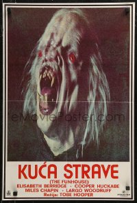 7t0236 FUNHOUSE Yugoslavian 18x27 1981 Tobe Hooper, wild different carnival clown horror image!
