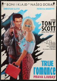 7t0288 TRUE ROMANCE Yugoslavian 19x27 1993 Christian Slater, Patricia Arquette, by Tarantino!