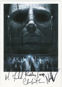 7w0812 PROMETHEUS signed color 8.25x11.75 REPRO photo 2012 by Scott, Theron, Rapace AND Fassbender!