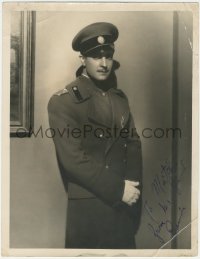 7w0208 RAMON NOVARRO signed deluxe 11x13 still 1920s portrait in uniform for Mata Hari by Hurrell!