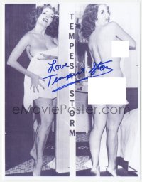 7w0819 TEMPEST STORM signed 8.5x11 REPRO photo 1990s two sexy images wearing absolutely nothing!