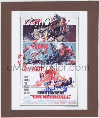 7w0820 THUNDERBALL signed 8.5x11 REPRO photo in 11x13 display 1990s by Auger, Paluzzi, AND Beswick!