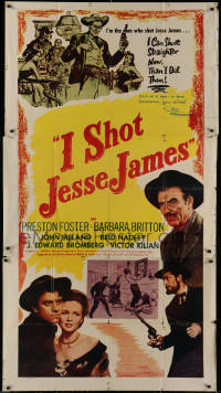 7w0292 I SHOT JESSE JAMES signed 3sh 1949 by director Samuel Fuller, who added a fun inscription!
