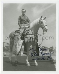 7w0827 ALAN YOUNG signed 8x10 REPRO still 1980s great portrait sitting on TV's talking horse, Mr. Ed!