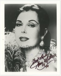 7w0839 ANN MILLER signed 8x10 REPRO still 1999 the beautiful dancer wearing jewelry & feather boa!