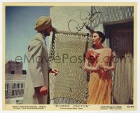 7w0348 AVA GARDNER signed color 8x10 still #9 1955 close up with man in turban from Bhowani Junction!