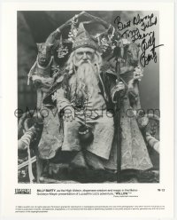 7w0355 BILLY BARTY signed 8x10 still 1988 close up as the High Aldwin on throne from Willow!