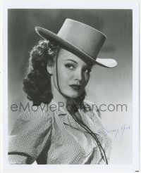 7w0897 DOROTHY HART signed 8x10 REPRO still 1980s sexy head & shoulders portrait as a cowgirl!