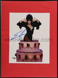 7w0009 ELVIRA signed color 8x10 REPRO photo in 11x15 display 2000s ready to frame & display!