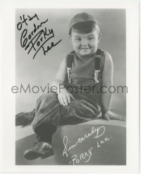 7w0904 EUGENE LEE signed 8x10 REPRO still 1980s portrait of Our Gang's Porky wearing overalls!