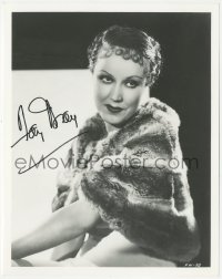 7w0906 FAY WRAY signed 8x10 REPRO still 1980s great close portrait wearing fur early in her career!