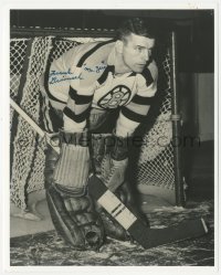 7w0912 FRANK BRIMSEK signed 8x10 REPRO still 1980s the Boston Bruins NHL hockey goalie!