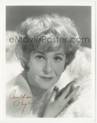 7w0917 GERALDINE PAGE signed 8x10 REPRO still 1970s head & shoulders portrait with hands clasped!
