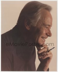 7w0936 JACK LEMMON signed color 8x10 REPRO still 1980s profile portrait later in his career!