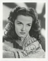 7w0943 JANE RUSSELL signed 8x10 REPRO still 1980s sexy close portrait from early in her career!