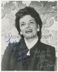 7w0800 JANE RUSSELL signed 7.5x9.5 REPRO photo 1960s includes French Line lobby card & trading card!