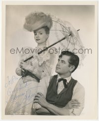 7w0401 JANET BLAIR signed 8.25x10 still 1946 with Glenn Ford in Gallant Journey by Joe Walters!