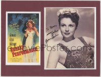 7w0802 JOAN LESLIE signed 7.5x9 REPRO photo in 11x14 matted display 1980s ready to frame & display!