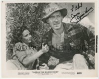 7w0409 JOCK MAHONEY signed 8x10.25 still 1960 with sexy Betta St. John in Tarzan the Magnificent!