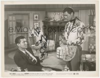 7w0407 JOCK MAHONEY signed 8x10.25 still 1950 with country music star Eddy Arnold in Hoedown!