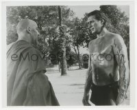 7w0958 JOCK MAHONEY signed 8x10 REPRO still 1980s talking to bald guy in Tarzan Goes to India!