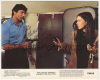 7w0610 JOE NAMATH signed 8x10 mini LC #1 1979 close up pointing gun at woman in Avalanche Express!