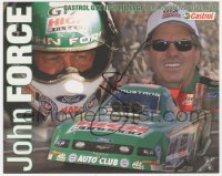 7w0554 JOHN FORCE signed color 8x10 publicity still 2000s cool montage of the drag racing champion!
