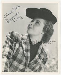 7w0432 LARAINE DAY signed 8.25x10 still 1942 close up in great outfit making Journey for Margaret!