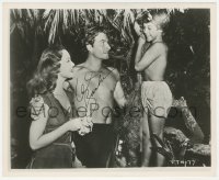 7w0987 LEX BARKER signed 8x10 REPRO still 1980s with Dorothy Hart & boy in Tarzan's Savage Fury!