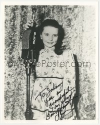 7w0994 MARGARET O'BRIEN signed 8x10 REPRO still 1980s the child star standing by radio microphone!