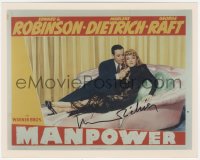 7w0999 MARLENE DIETRICH signed color 8x10 REPRO photo 1980s portrait with George Raft in Manpower!