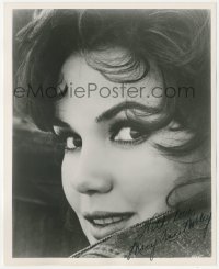7w1003 MARY ANN MOBLEY signed 8x10 REPRO still 1980s the beautiful actress looking over her shoulder