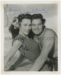 7w0455 MAUREEN O'SULLIVAN signed 8.25x10 still 1941 with Weissmuller in Tarzan's Secret Treasure!