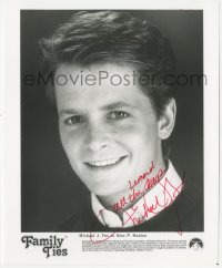 7w0461 MICHAEL J. FOX signed TV 8x9.75 still 1988 great smiling portrait when he was in Family Ties!