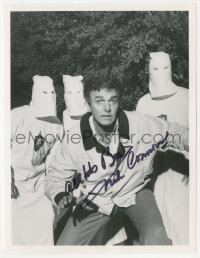 7w0464 MIKE CONNORS signed TV 7x9 still 1981 running from hooded KKK guys in Today's FBI Terror!