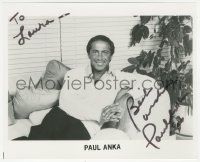7w0568 PAUL ANKA signed 8x10 music publicity still 2000s great portrait of the singer on couch!