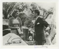 7w1021 REBECCA signed 8x10 REPRO still 1980s by BOTH Laurence Olivier AND Joan Fontaine, Hitchcock!