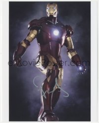 7w1028 ROBERT DOWNEY JR. signed color 8x10 REPRO still 2010s great portrait of Marvel's Iron Man!
