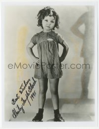 7w1042 SHIRLEY TEMPLE signed 8x10 REPRO still 1995 full-length portrait wearing a cute dress!