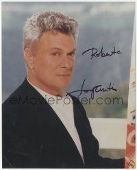 7w1060 TONY CURTIS signed color 8x10 REPRO still 2000s great portrait during his career as a painter!