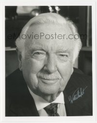 7w1062 WALTER CRONKITE signed 8x10 REPRO still 1990s wonderful portrait of the legendary anchorman!