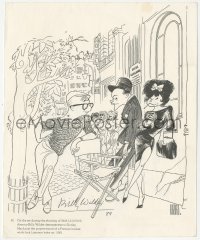 7w0649 BILLY WILDER signed book page 1989 on great Al Hirschfeld art from Irma La Douce!