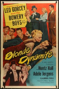 7w0181 BLONDE DYNAMITE signed 1sh 1950 by William Billy Benedict, great image with the Bowery Boys!