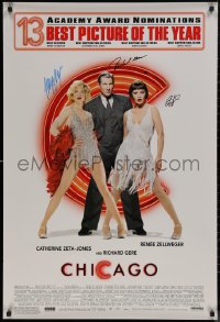 7w0031 CHICAGO signed 1sh 2002 by Renee Zellweger, Richard Gere, AND Catherine Zeta-Jones!