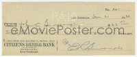 7w0597 EDGAR RICE BURROUGHS canceled check 1936 the author paid $62.50 to his son John C. Burroughs!