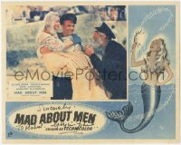 7w0297 MAD ABOUT MEN signed English LC 1954 by Glynis Johns, she's a mermaid with Donald Sinden!