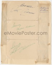 7w0666 ANDREWS SISTERS 3 signed 3x5 index cards 1940s by Patty, Maxene, AND LaVerne!