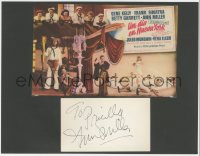 7w0664 ANN MILLER signed 3x5 index card in 9x11 matted display 1980s ready to hang on your wall!