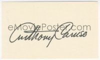 7w0675 ANTHONY CARUSO signed 3x5 index card 1980s it can be framed & displayed with a repro still!