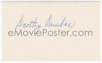 7w0689 DOROTHY DUNBAR signed 3x5 index card 1980s it can be framed & displayed with a repro still!